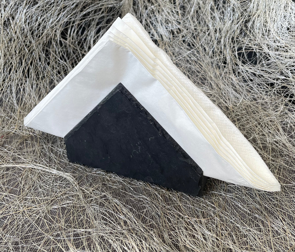 NATURAL STONE TISSUE HOLDER IN SLATE