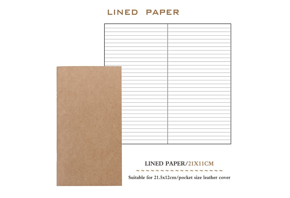 Refillable Paper Traveler's Notebook Filler Papers