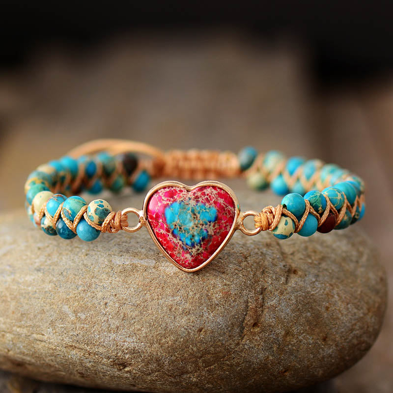 Garnet 9ct Gold Gemstone Heart Bracelet – Mayveda Jewelry