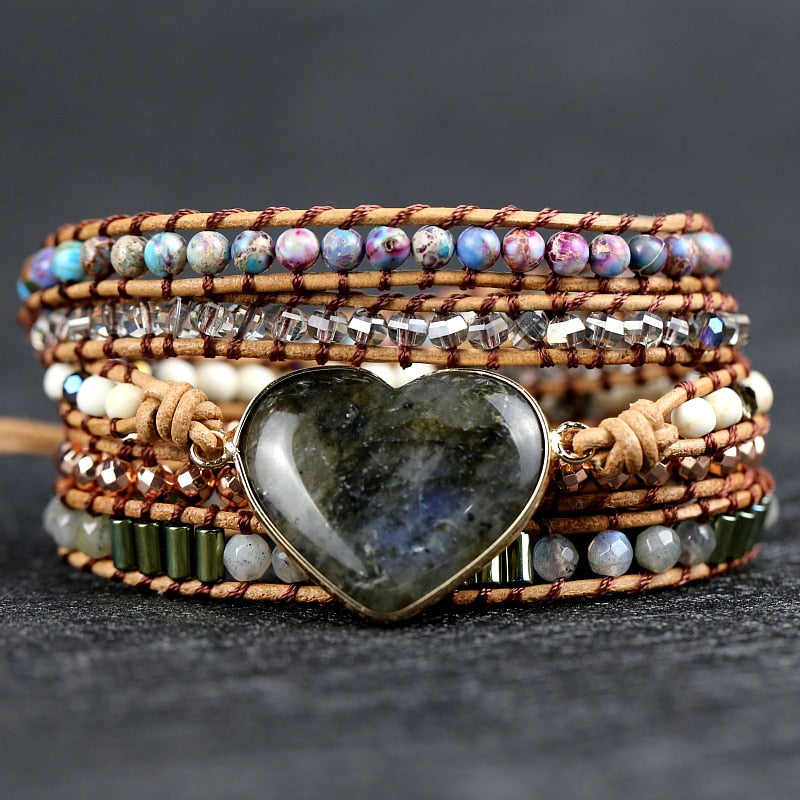 Deep Heart Wrap Bracelet